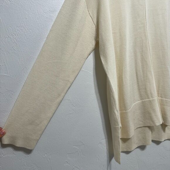 NWT Talbots Sweater Merino Wool Tight Knit Mockneck Pullover Cream Women sz XL - Picture 8 of 10